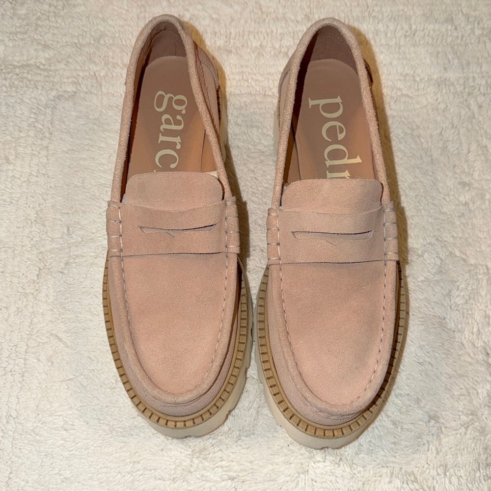 Pedro Garcia Blush Pink Suede Loafers